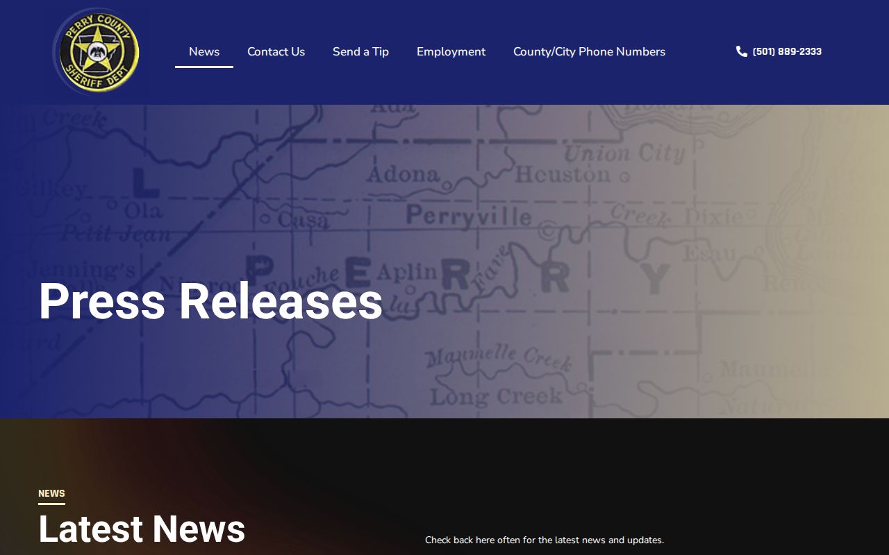 Perry County recent arrest and sheriff press release page