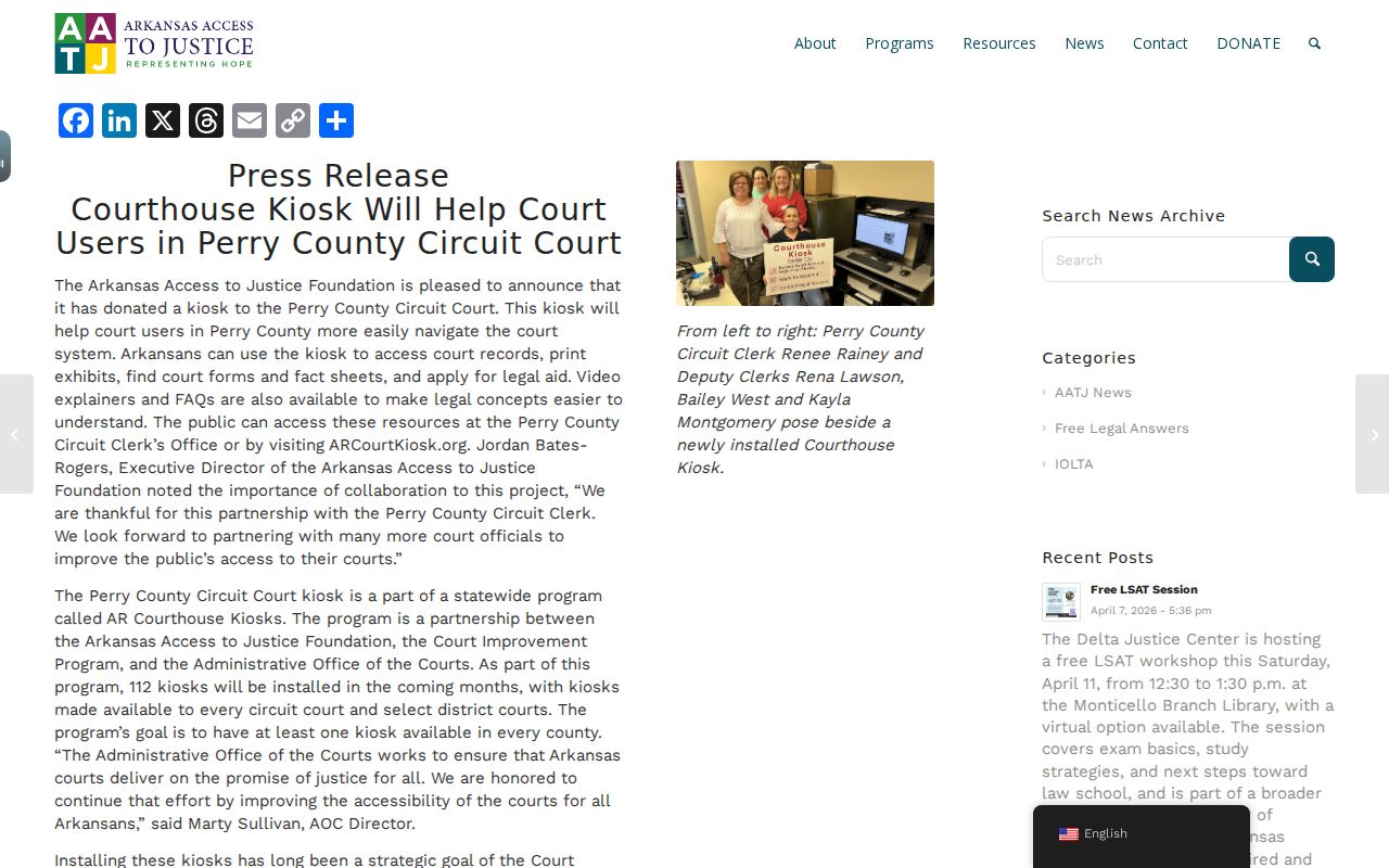 Perry County court case records courthouse kiosk initiative